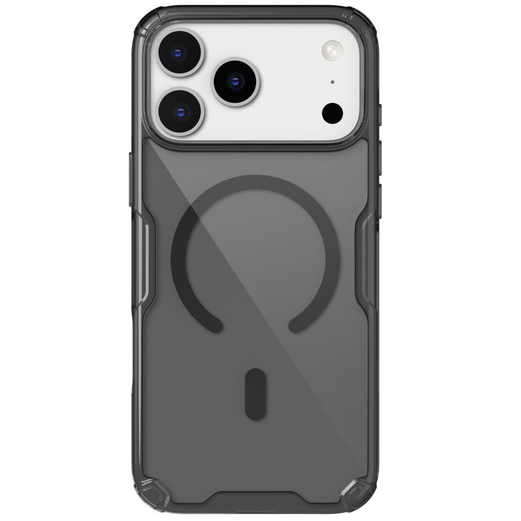 Nillkin Nature Pro Apple iPhone 17 Pro Max mágneses hátlap tok, átlátszó-fekete -  iPhone 17 Pro Max tok a Domshop kínálatából