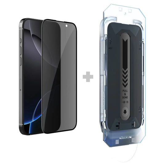 Nillkin edzett üveg kijelzővédő 0.25mm Guardian 2.5D Apple iPhone 16 Pro készülékhez fekete (applikátorral) -  iPhone 16 Pro fólia a Domshop kínálatából