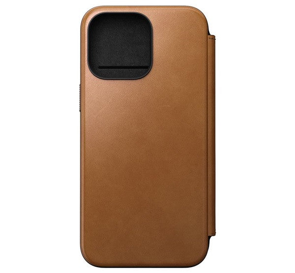 Nomad Modern Leather Folio iPhone 15 Pro Max flip tok, angol barna -  iPhone 15 Pro Max tok a Domshop kínálatából