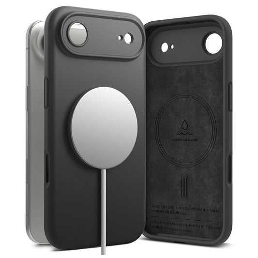 RINGKE szilikon mágneses MagSafe iPhone Air készülékhez tok fekete -  iPhone 17 Air tok a Domshop kínálatából