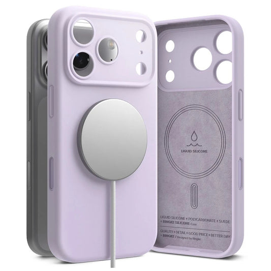 RINGKE szilikon mágneses MagSafe tok iPhone 17 Pro készülékhez világos lila -  iPhone 17 Pro tok a Domshop kínálatából