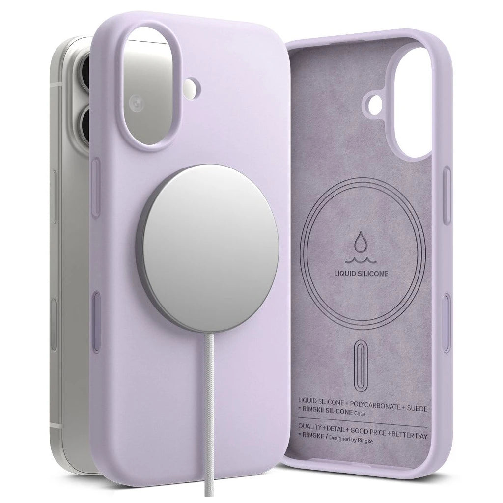 RINGKE szilikon magnetikus MagSafe tok iPhone 17 készülékhez világos lila -  iPhone 17 tok a Domshop kínálatából