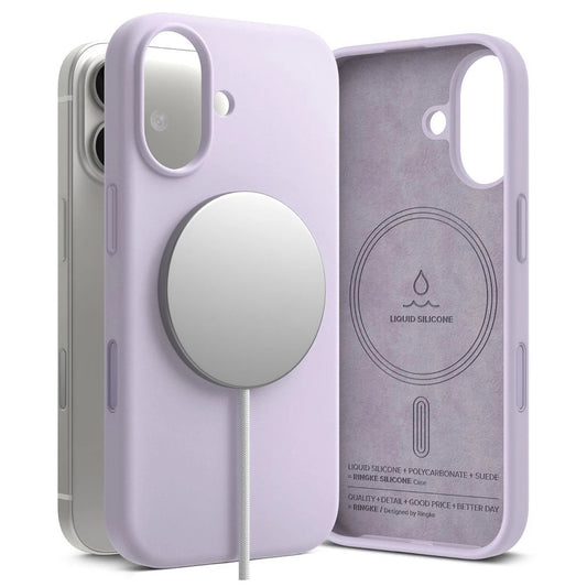 RINGKE szilikon magnetikus MagSafe tok iPhone 17 készülékhez világos lila -  iPhone 17 tok a Domshop kínálatából