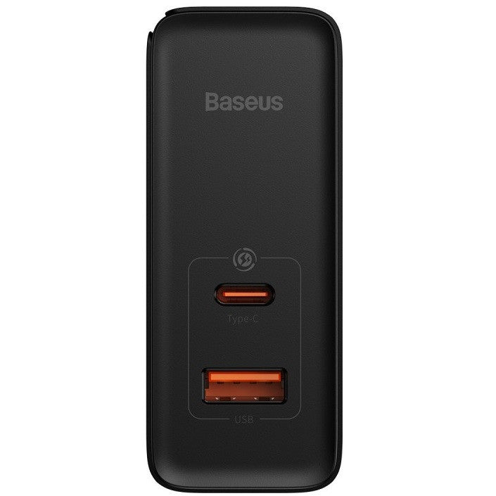 Hálózati töltő adapter, 100W, USB aljzat, USB Type-C aljzat, USB Type-C - USB Type-C kábellel, gyorstöltés, PD 3.0, QC 4.0, GaN5, Baseus GaN5 Pro, fekete