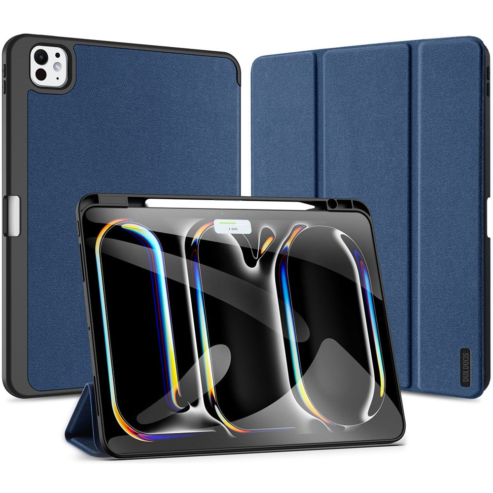 Apple iPad Pro 13 (2024), mappa tok, Smart Case, érintőceruza tartó, Dux Ducis Domo, sötétkék