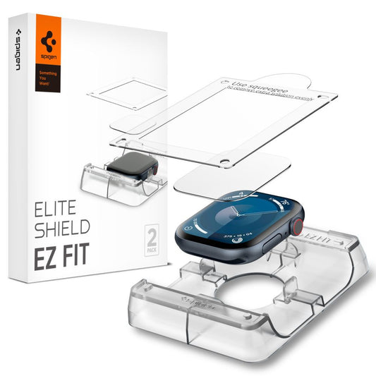 Apple Watch 10-11 (42 mm), Kijelzővédő fólia, hydrogél fólia (az íves részre is!), Spigen Elite Shield Ez Fit, Clear