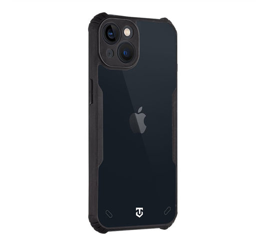 Apple iPhone 13, Szilikon tok, közepesen ütésálló, légpárnás sarok, Tactical Quantum Stealth, átlátszó/fekete