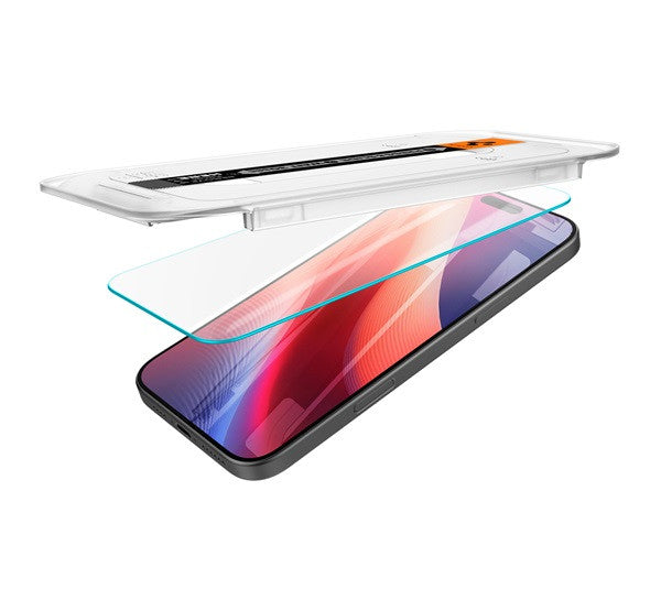 Apple iPhone 16 Pro / 17 / 17 Pro, Kijelzővédő fólia, ütésálló fólia (az íves részre is!), Tempered Glass (edzett üveg), Spigen Ez Fit HD, Clear