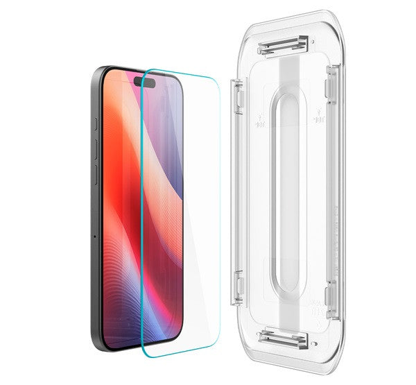 Apple iPhone 16 Pro / 17 / 17 Pro, Kijelzővédő fólia, ütésálló fólia (az íves részre is!), Tempered Glass (edzett üveg), Spigen Ez Fit HD, Clear