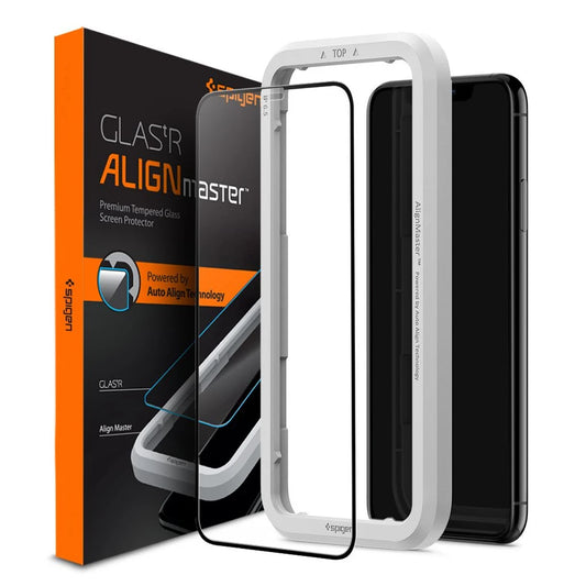 SPIGEN ALM GLASS FC temperált üveg kijelzővédő iPhone 11 / XR készülékhez, fekete -  iPhone XR/11 fólia a Domshop kínálatából