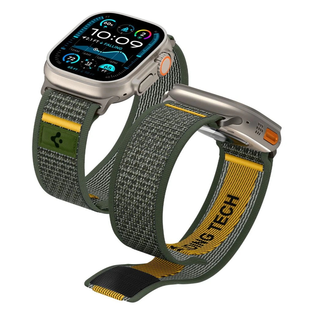 SPIGEN ATHLEX AIR Apple Watch 8/9/10/11/SE/ULTRA készülékhez (44/45/46/49 mm) védőtok – aktív zöld -  Apple Watch Szövet Szíjak a Domshop kínálatából