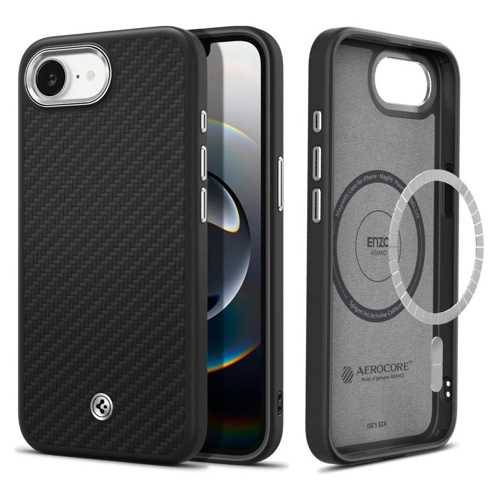 SPIGEN ENZO ARAMID MAG MAGSAFE iPhone 16E tok készülékhez matt fekete -  iPhone 16e tok a Domshop kínálatából