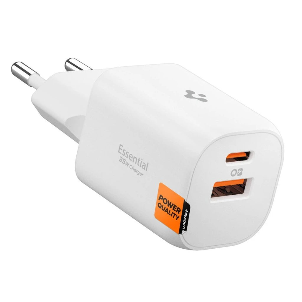 SPIGEN ESSENTIAL EE352EU 2-PORT HÁLÓZATI TÖLTŐ 35W fehér -  Adapter a Domshop kínálatából