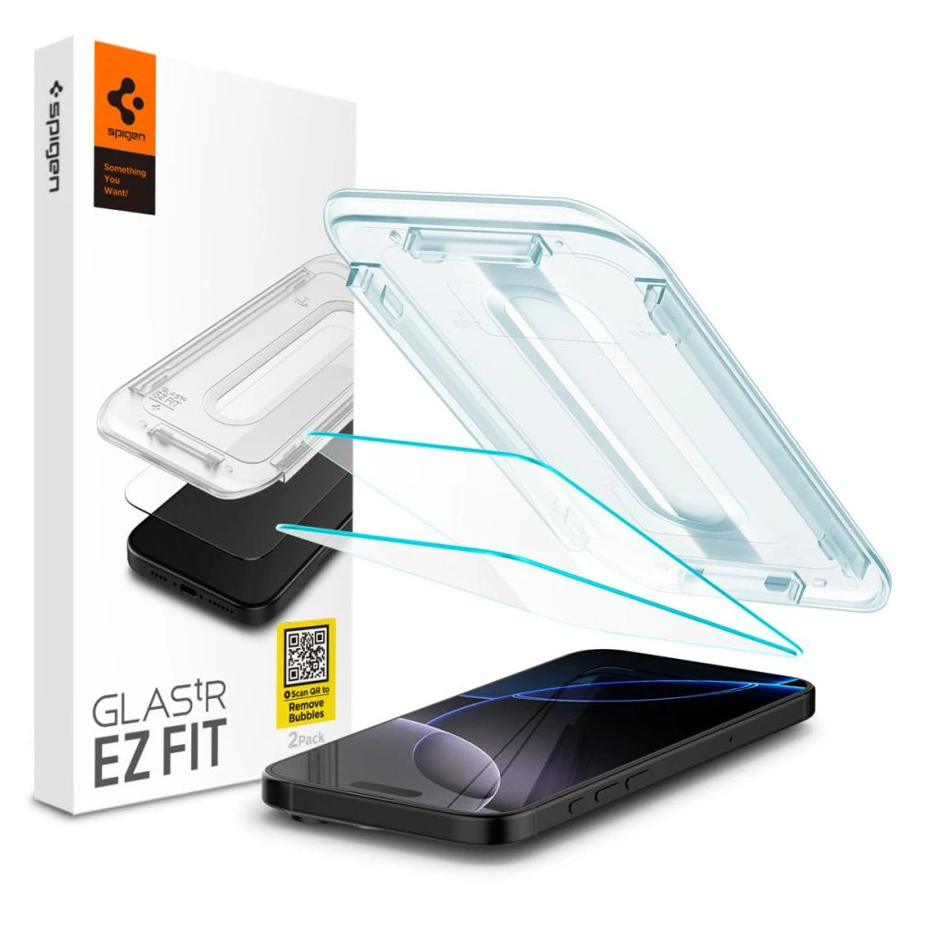 SPIGEN Glas.tr "EZ FIT" 2-PACK iPhone 16 Pro Max / 17 Pro Max készülékhez üveg kijelzővédő átlátszó -  iPhone 16 Pro Max/17 Pro Max fólia a Domshop kínálatából