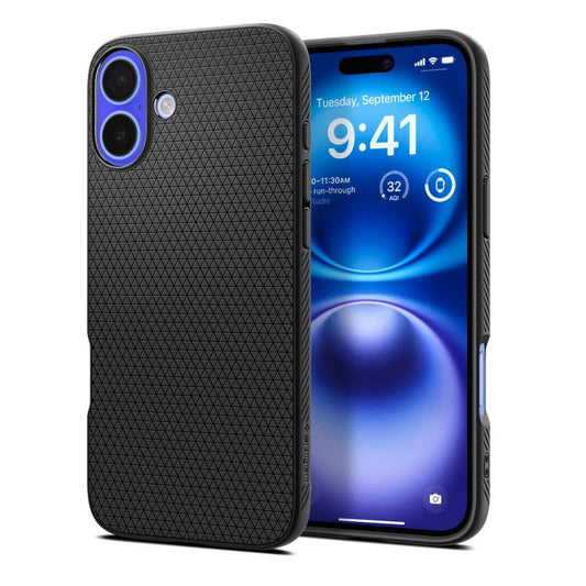 SPIGEN LIQUID AIR iPhone 16 készülékhez tok matt fekete -  iPhone 16 tok a Domshop kínálatából