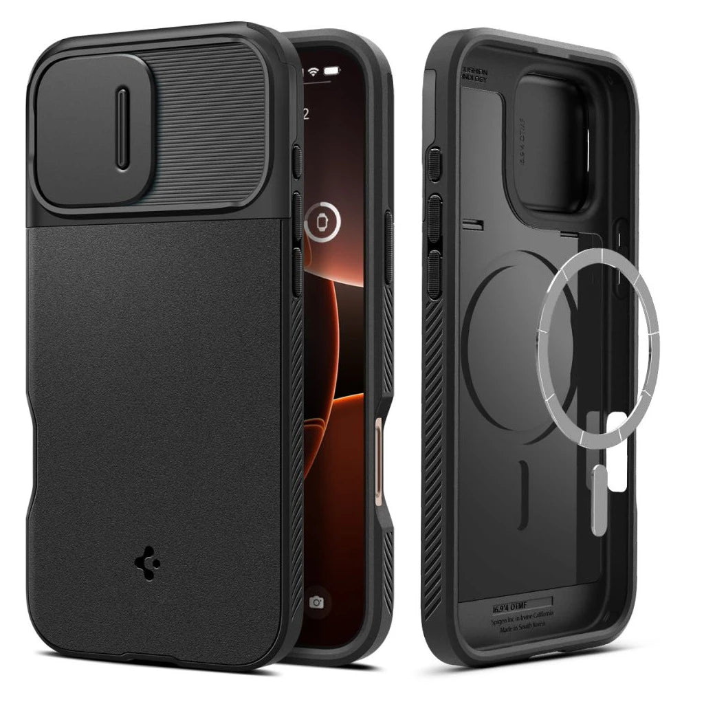 SPIGEN OPTIK ARMOR MAG MAGSAFE iPhone 16 Pro Max készülékhez tok fekete -  iPhone 16 Pro Max tok a Domshop kínálatából