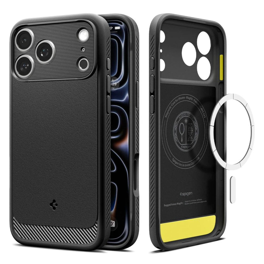 SPIGEN RUGGED ARMOR MAG MAGSAFE iPhone 17 Pro Max készülékhez tok, matte fekete -  iPhone 17 Pro Max tok a Domshop kínálatából