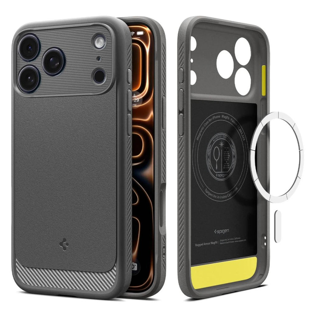 SPIGEN RUGGED ARMOR MAG MagSafe iPhone 17 Pro készülékhez tok szürke -  iPhone 17 Pro tok a Domshop kínálatából