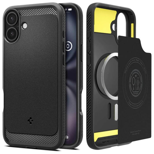 SPIGEN Rugged Armor MAG MagSafe iPhone 16 készülékhez tok, matt fekete -  iPhone 16 tok a Domshop kínálatából