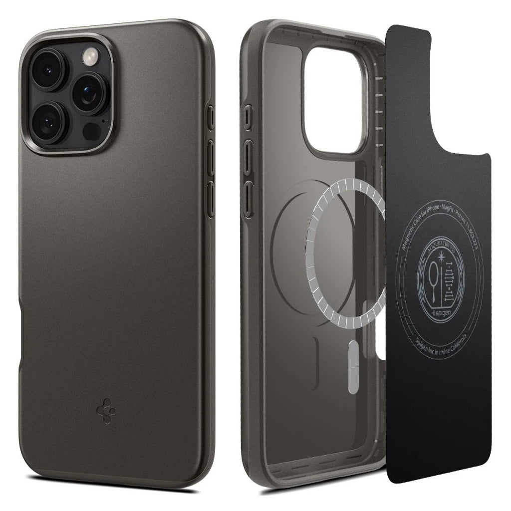 SPIGEN THIN FIT MAG MAGSAFE iPhone 16 Pro Max készülékhez tok fegyvermetszürke -  iPhone 16 Pro Max tok a Domshop kínálatából