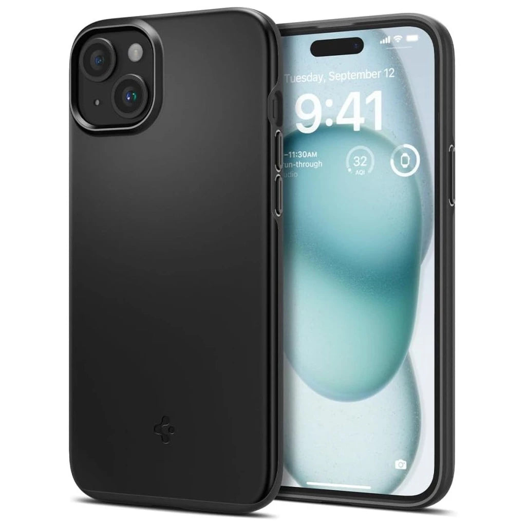 SPIGEN THIN FIT iPhone 15 készülékhez tok fekete -  iPhone 15 tok a Domshop kínálatából