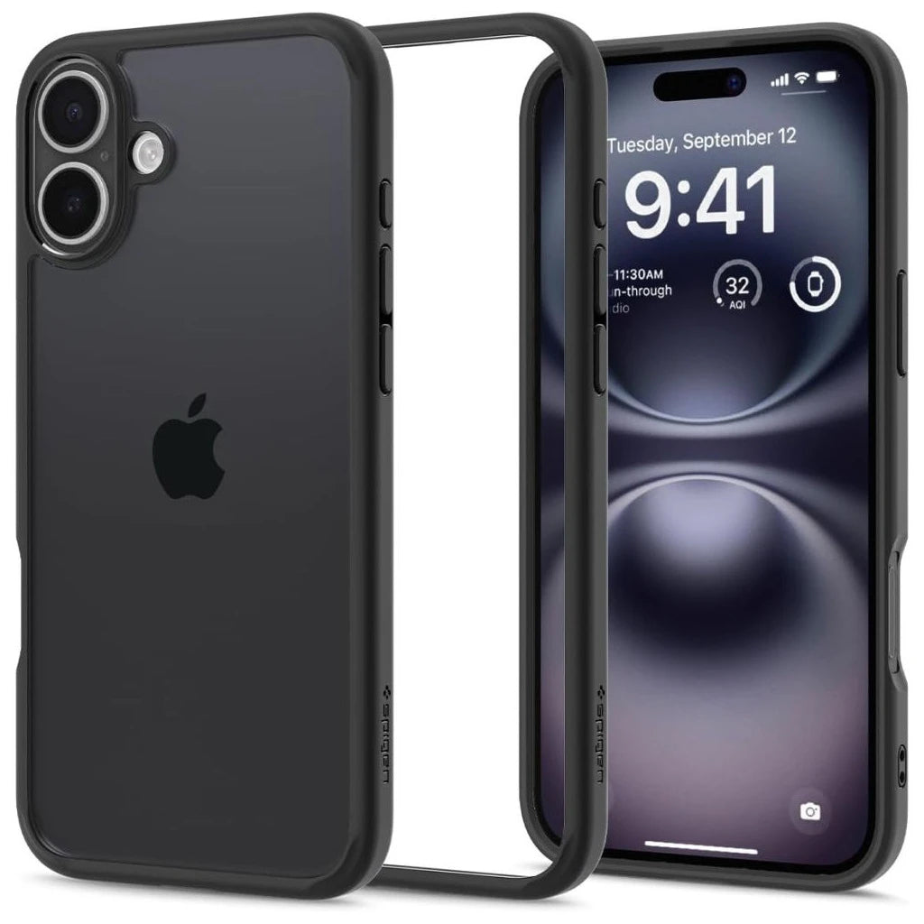 SPIGEN ULTRA HYBRID iPhone 16 tok készülékhez fekete -  iPhone 16 tok a Domshop kínálatából