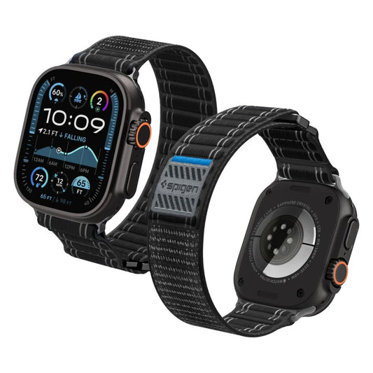 SPIGEN WBF0 óraszíj Apple Watch 8 / 9 / 10 / 11 / SE / Ultra készülékhez (44 / 45 / 46 / 49 MM) fekete -  Apple Watch Szövet Szíjak a Domshop kínálatából