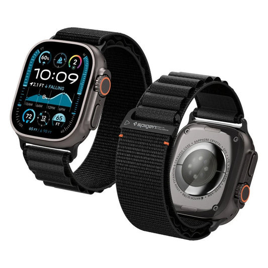 SPIGEN WBF1 szíj Apple Watch 8 / 9 / 10 / 11 / SE / ULTRA készülékhez (44 / 45 / 46 / 49 MM) fekete -  Apple Watch Szövet Szíjak a Domshop kínálatából
