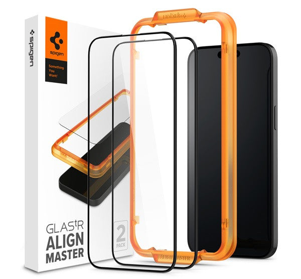 Spigen AlignMaster Glas.tR Apple iPhone 15 Pro Tempered kijelzővédő fólia (2db) -  iPhone 15 Pro fólia a Domshop kínálatából