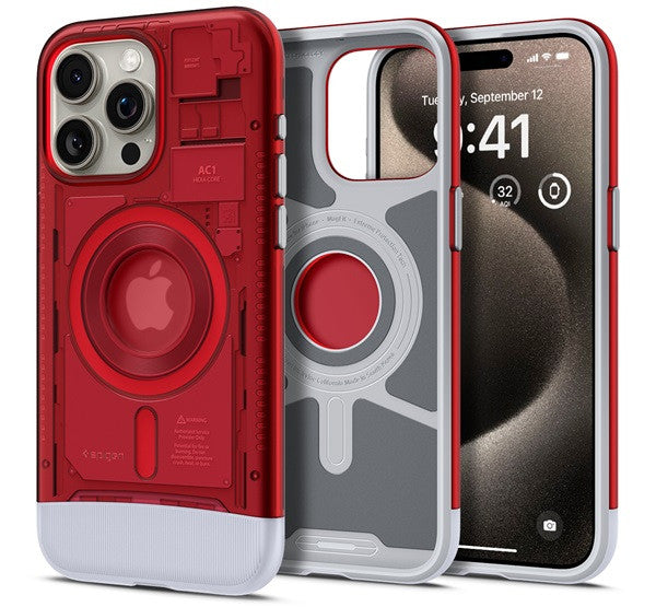 Spigen Classic C1 MagFit Apple iPhone 15 Pro tok, MagSafe, piros -  iPhone 15 Pro tok a Domshop kínálatából