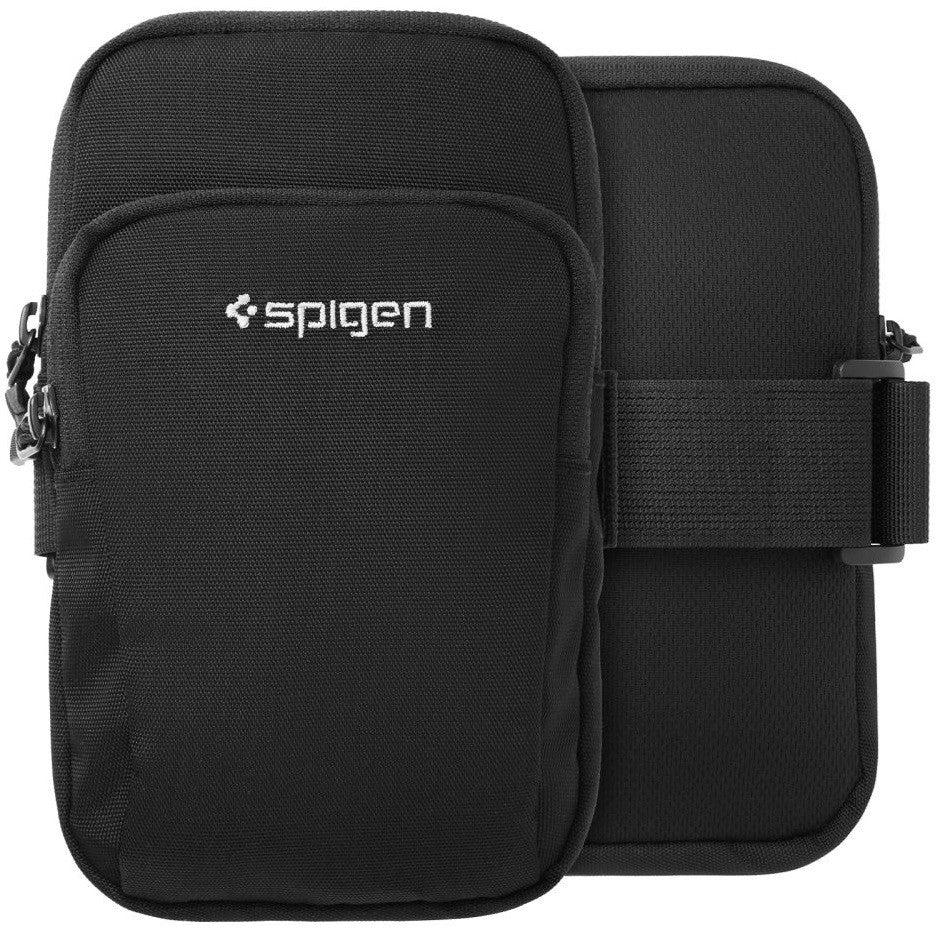 Spigen Dynamic Shield A702 karra rögzíthető telefon tartó, táska, karpánt 6,9" átmérőig, fekete -   a Domshop kínálatából