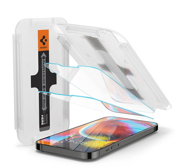 Spigen Glas.tR SLIM EZ Fit Apple iPhone 14 Plus / 13 Pro Max tempered kijelzővédő fólia felhelyező kerettel (2db) -  iPhone 13 Pro Max/14 Plus fólia a Domshop kínálatából
