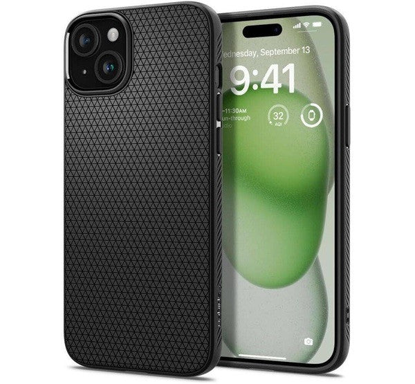 Spigen Liquid Air Apple iPhone 16 Plus tok, Matte Black, fekete ACS08066 -  iPhone 16 Plus tok a Domshop kínálatából