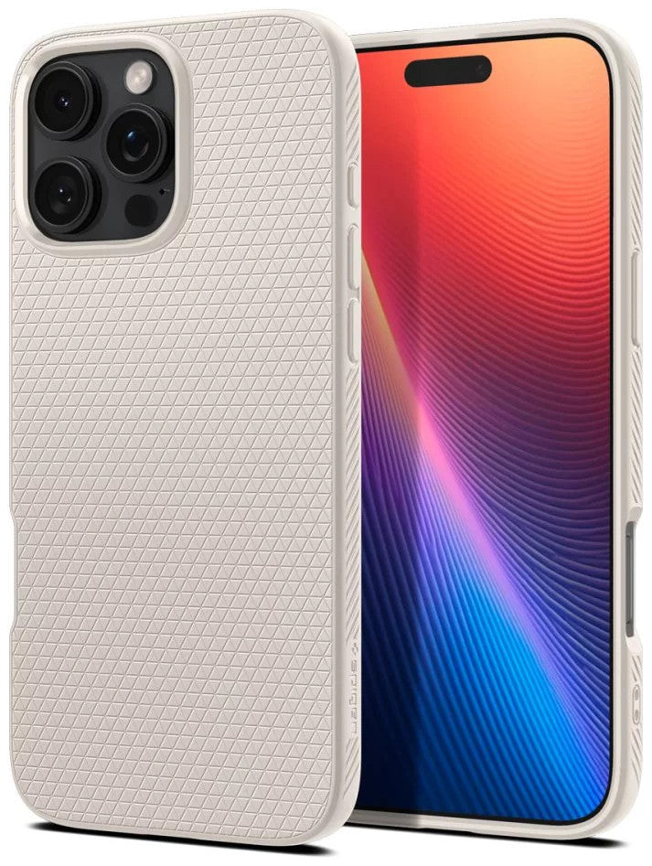 Spigen Liquid Air Apple iPhone 16 Pro tok, Natural Titanium, átlátszó-bézs, bézs ACS08120 -  iPhone 16 Pro tok a Domshop kínálatából