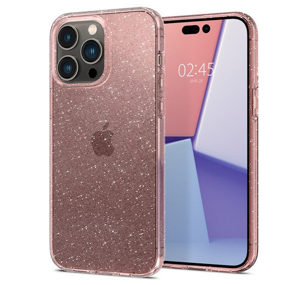 Spigen Liquid Crystal Glitter Apple iPhone 14 Pro tok, Glitter Rose Quartz, átlátszó -  iPhone 14 Pro tok a Domshop kínálatából