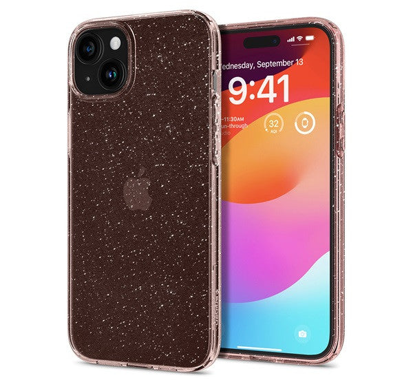 Spigen Liquid Crystal Glitter Apple iPhone 15 Plus tok, csillámos, rózsaszín, átlátszó -  iPhone 15 Plus tok a Domshop kínálatából
