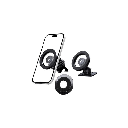 Spigen MFT13 autós tartó (szellőzőre, műszerfalra, öntapadó, 360°, MagSafe) FEKETE Apple iPhone 17 / iPhone 17 Air / iPhone 17 Pro (ACP08315) -  Autós tartó a Domshop kínálatából