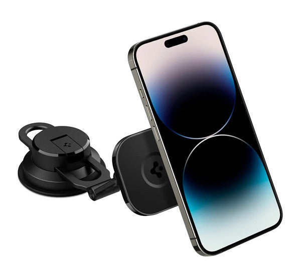 Spigen OneTap ITS35-3 Magsafe mágneses tapadókorongos autós tartó szélvédőre, műszerfalra, fekete -  Autós tartó a Domshop kínálatából