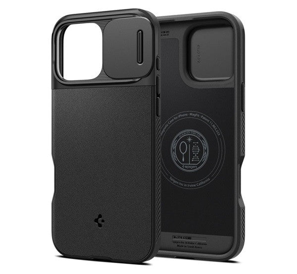 Spigen Optik Armor MagFit Apple iPhone 16 Pro tok, fekete -  iPhone 16 Pro tok a Domshop kínálatából