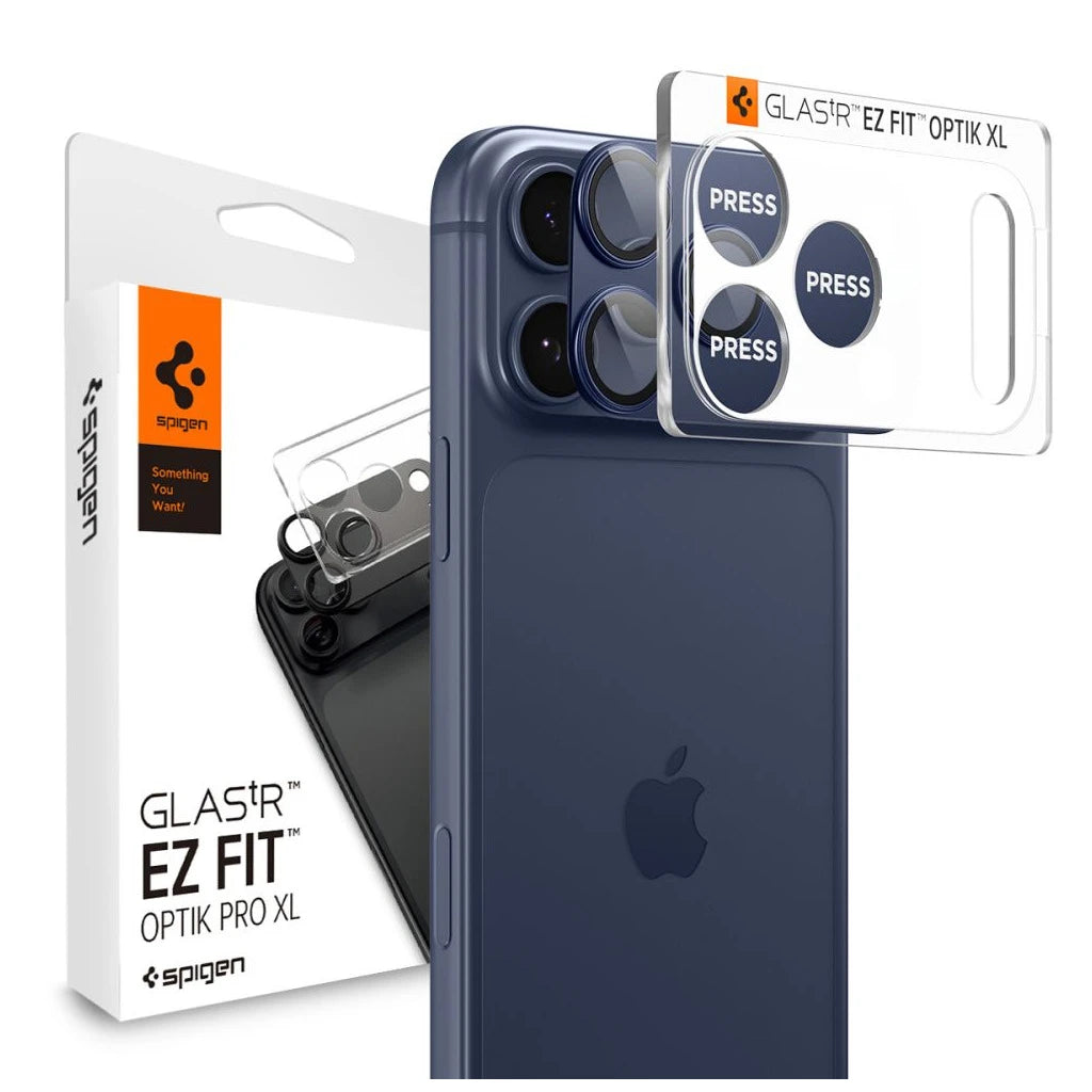 Spigen Optik Pro XL GLAS.TR "EZ FIT" kameravédő iPhone 17 Pro Max készülékhez kék -   a Domshop kínálatából