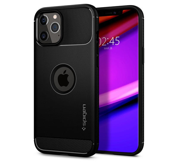 Spigen Rugged Armor Apple iPhone 12 / 12 Pro tok, Matte Black, fekete -  iPhone 12/12 Pro tok a Domshop kínálatából