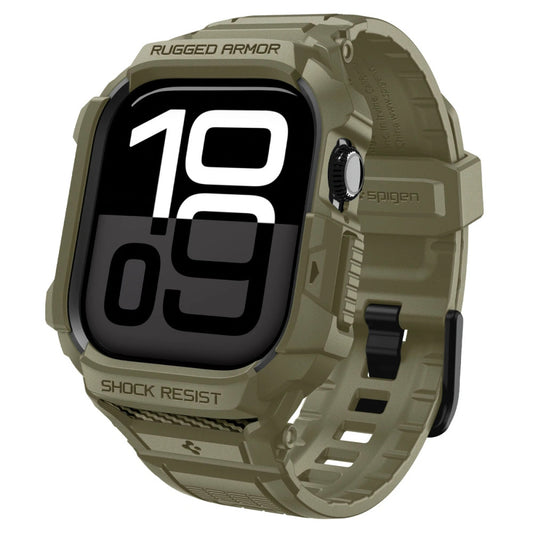Spigen Rugged Armor Pro 2 Apple Watch 10-11 (46 mm) szíj / tok, Vintage Khaki, zöld -  Apple Watch Tokok a Domshop kínálatából
