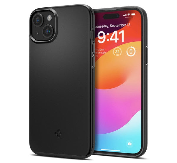 Spigen Thin Fit Apple iPhone 15 tok, fekete -  iPhone 15 tok a Domshop kínálatából