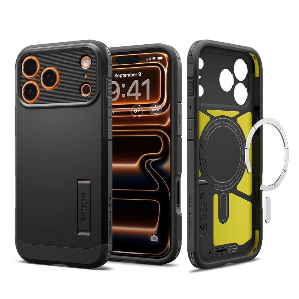 Spigen Tough Armor 'T' MAG MagSafe iPhone 17 Pro Max készülékhez tok fekete -  iPhone 17 Pro Max tok a Domshop kínálatából