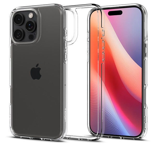 Spigen Ultra Hybrid Apple iPhone 16 Pro Max tok, Crystal Clear, átlátszó ACS07992 -  iPhone 16 Pro Max tok a Domshop kínálatából