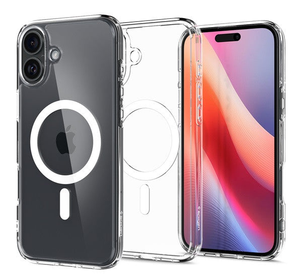 Spigen Ultra Hybrid MagFit Apple iPhone 16 tok, MagSafe, fehér ACS08205 -  iPhone 16 tok a Domshop kínálatából