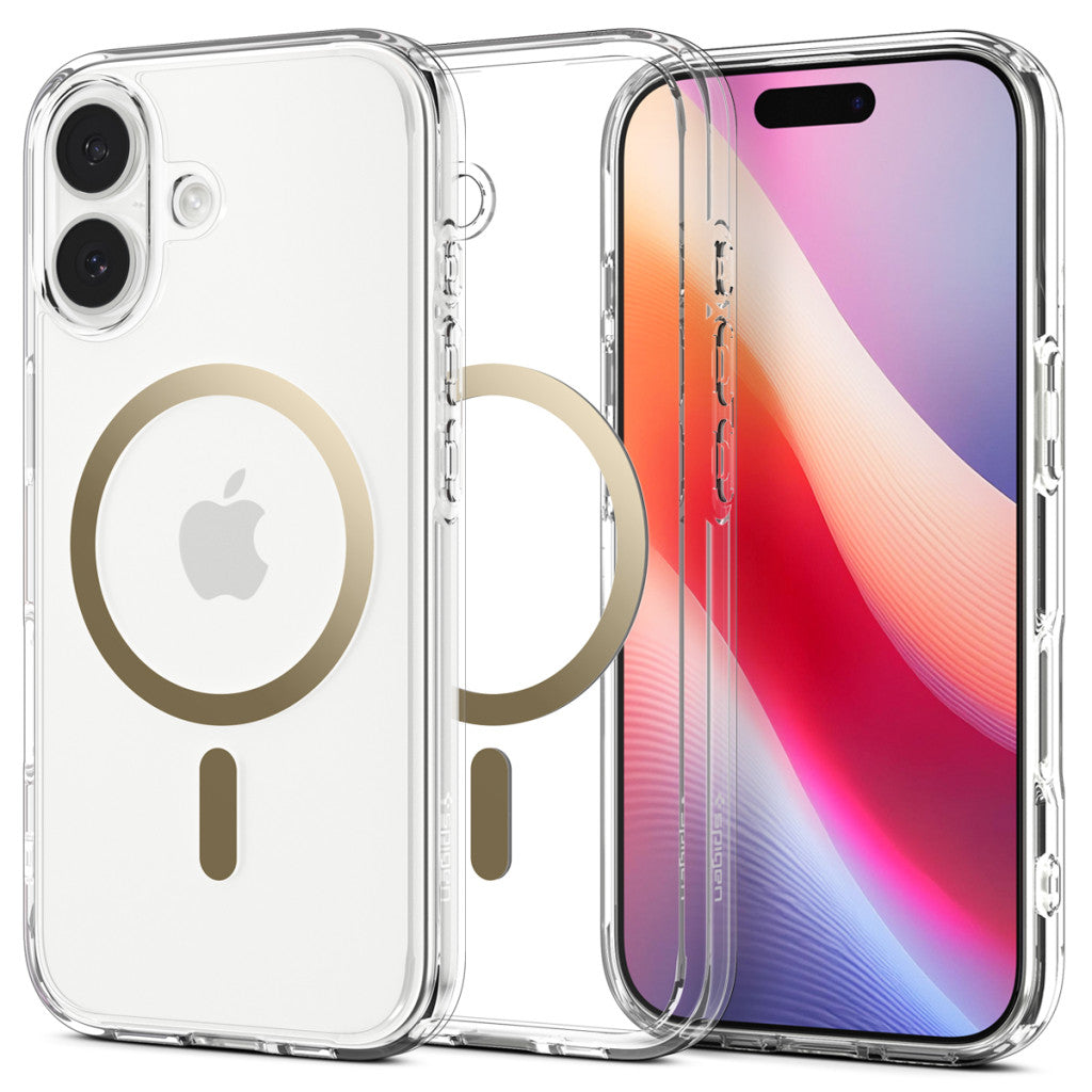 Spigen Ultra Hybrid MagFit Apple iPhone 17 tok, MagSafe, Clear Gold, átlátszó-arany -  iPhone 17 tok a Domshop kínálatából