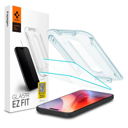 Spigen edzett üveg Glas.TR "EZ FIT" 2 csomag iPhone 15/16 készülékhez – átlátszó -   a Domshop kínálatából