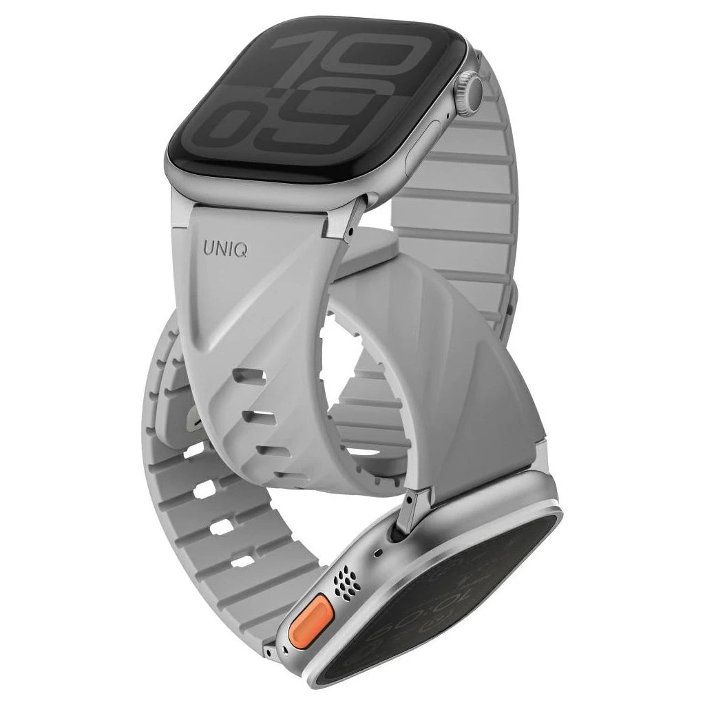 Szíj UNIQ Fluo Apple Watch készülékhez 49/46/45/44/42/41/40mm Magnetic szürke -  Apple Watch Szilikon Szíjak a Domshop kínálatából