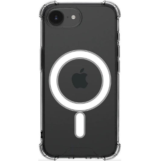 Apple iPhone 16e / 17e, Műanyag hátlap védőtok + szilikon keret, közepesen ütésálló, Magsafe töltővel kompatibilis, Tactical MagForce Plyo, átlátszó